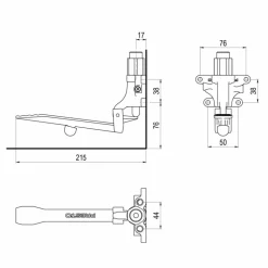 Grifo Pedal Mezclador (no Temporizado) Accionamiento Mediante Pedal. PRESTO 570 Montaje Muro – 23975 – Presto Iberica