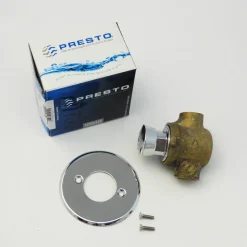 Grifo Temporizado Ducha Empotrada Un Agua Accionamiento Mediante Pulsador PRESTO 55 Plano Cromo – 55020 – Presto Iberica