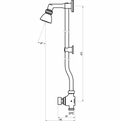 Grifo Temporizado Ducha Vista Un Agua Accionamiento Mediante Pulsador. PRESTO Conjunto XT 65 Con Rociador Orientable – LEG65060 – Presto Iberica