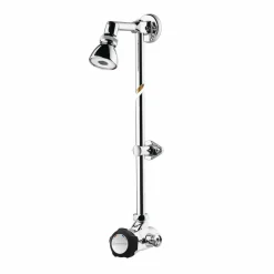 Grifo Temporizado Ducha Vista Mezclador Accionamiento Mediante Pulsador. PRESTO Conjunto Alpa 80 Con Rociador Orientable (sin Racores) – 35901 – Presto Iberica