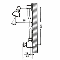 Grifo Temporizado Ducha Vista Un Agua Accionamiento Mediante Pulsador. PRESTO Conjunto 75 Con Rociador Orientable – 75060 – Presto Iberica