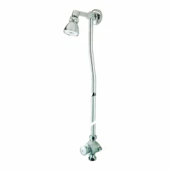 Grifo Temporizado Ducha Vista Un Agua Accionamiento Mediante Pulsador. PRESTO Conjunto 65 Con Rociador Orientable – 65050 – Presto Iberica