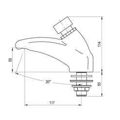 Grifo Temporizado Lavabo Un Agua Repisa Accionamiento Mediante Pulsador. PRESTO Arte L – 66501 – Presto Iberica