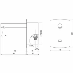 Grifo Temporizado Lavabo Un Agua Mural Por Sensor Accionamiento Mediante Sensor. PRESTO Domo Sensia P – 79221 – Presto Iberica