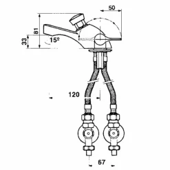 Grifo Temporizado Lavabo Mezclador Repisa Accionamiento Mediante Pulsador. PRESTO 3000 Eco – 10531 – Presto Iberica