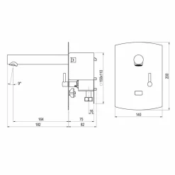 Grifo Temporizado Lavabo Mezclador Mural Por Sensor Accionamiento Mediante Sensor. PRESTO Domo Sensia PM – PLE79251 – Presto Iberica