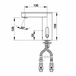 Grifo Temporizado Lavabo Mezclador Repisa Por Sensor Accionamiento Mediante Sensor. PRESTO Soho LM – 56210 – Presto Iberica