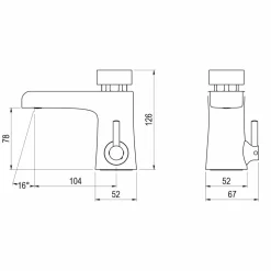 Grifo Temporizado Lavabo Mezclador Repisa Accionamiento Mediante Pulsador. PRESTO XT 2000 LM Eco – 90921 – Presto Iberica