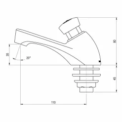 Grifo Temporizado Lavabo Un Agua Repisa Accionamiento Mediante Pulsador. PRESTO 605 – 95532 – Presto Iberica