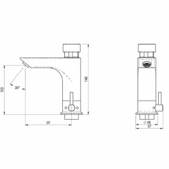 Grifo Temporizado Lavabo Mezclador Repisa Accionamiento Mediante Pulsador. PRESTO XT LM – 26534 – Presto Iberica
