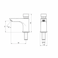 Grifo Temporizado Lavabo Un Agua Repisa Pulsación Antiblocaje Agua Caliente – Presto XT L – Presto – 26613