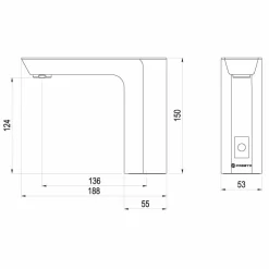 Grifo Temporizado Lavabo Un Agua Repisa Por Sensor Accionamiento Mediante Sensor. PRESTO XT Elec L – P1178000 – Presto Iberica
