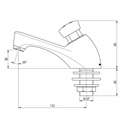 Grifo Temporizado Lavabo Un Agua Repisa Accionamiento Mediante Pulsador. PRESTO 605 Eco – 10532 – Presto Iberica