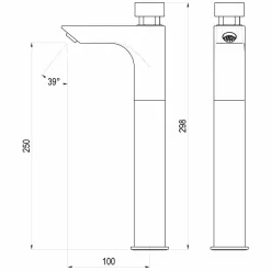 Grifo Temporizado Lavabo Un Agua Repisa Accionamiento Mediante Pulsado Cromo PRESTO XT L Alto – 26551 – Presto Iberica