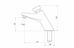 Grifo Temporizado Lavabo Un Agua Repisa Accionamiento Mediante Pulsador. PRESTO 105 L Eco – 10900 – Presto Iberica