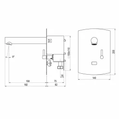 Grifo Temporizado Lavabo Mezclador Mural Por Sensor Accionamiento Mediante Sensor. PRESTO Domo Sensia PM – P3179251 – Presto Iberica