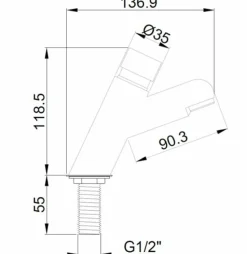 Grifo Temporizado Un Agua Para Lavabo Encimera Pulsación Suave – 07400.S – Nofer