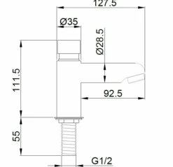 Grifo Temporizado Un Agua Para Lavabo Encimera Pulsación Antiblocaje Caudal ECO – 07410.EA – Nofer