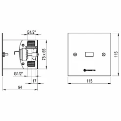 Grifo Temporizado Urinario Sensor Empotrado Accionamiento Mediante Sensor. PRESTO Domo Sensia UE Cuadrado – PLE78601 – Presto Iberica
