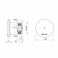 Grifo Temporizado Urinario Sensor Empotrado Accionamiento Mediante Sensor. PRESTO Domo Sensia UE – 79601 – Presto Iberica