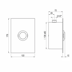 Grifo Temporizado Urinario Empotrado Accionamiento Mediante Pulsador. PRESTO XT 2000 UE – 26753 – Presto Iberica