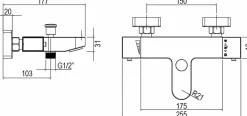 Grifo Termostático De Bañera Quark – 03QUA400CR – AQG