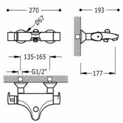 Grifo Termostático De Bañera Sin Accesorios – Basic – Tres Grifería