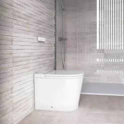 Inodoro A Suelo Con Cisterna Incorporada Con Función De Lavado Agua Fria Y Caliente Smart Toilet Con Display Blanco – Rada + – Mizubath -HNMRADA0010024