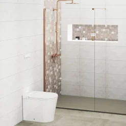 Inodoro A Suelo Con Cisterna Incorporada Con Función De Lavado Agua Fria Y Caliente Smart Toilet Con Display Blanco – Rada + – Mizubath -HNMRADA0010024