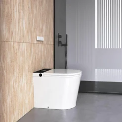 Inodoro A Suelo Con Cisterna Incorporada Con Función De Lavado Agua Fria Y Caliente Smart Toilet Con Display Negro – Rada + – Mizubath – HNMRADA0010023