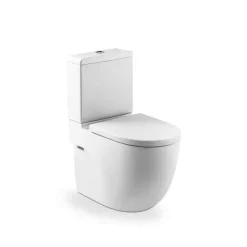 Inodoro Completo Altura Confort Adosado A Pared Con Salida Dual (incluye Taza, Cisterna De Alimentación Inferior Y Tapa De Supralit®) – Roca – Meridian A34224C00U/A341242000/A8012AB00B
