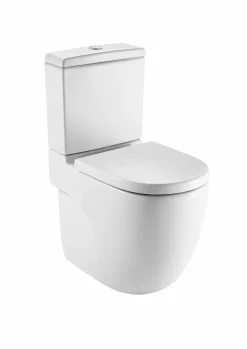 Inodoro Completo Altura Confort Adosado A Pared Con Salida Dual (incluye Taza, Cisterna De Alimentación Inferior Y Tapa De Supralit®) – Roca – Meridian – A34224C00U/A341242000/A8012AB004