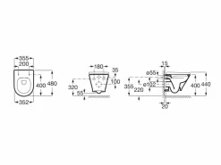 Inodoro Suspendido Compacto Con Salida Horizontal Y Fijaciones Ocultas (incluye Taza Rimless Y Tapa) – The Gap Round – Roca – A3460NB000/A801D20001