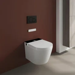 Inodoro Suspendido Con Función De Lavado Agua Fria Y Caliente Smart Toilet Con Display Negro – Rada – Mizubath – HNMRADA0010011