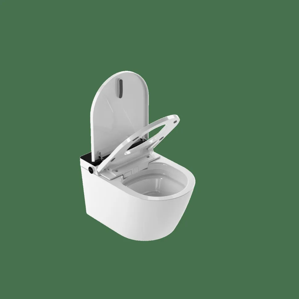 Inodoro Suspendido Con Función De Lavado Agua Fria Y Caliente Smart Toilet Con Display Negro – Rada – Mizubath – HNMRADA0010011