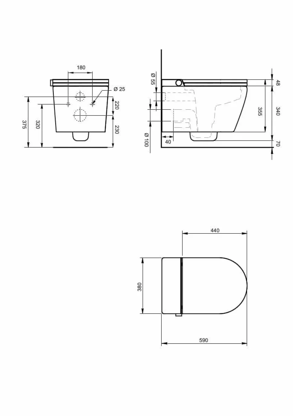 Inodoro Suspendido Con Función De Lavado Agua Fria Y Caliente Smart Toilet Con Display Negro – Rada – Mizubath – HNMRADA0010011