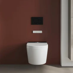 Inodoro Suspendido Con Función De Lavado Agua Fria Y Caliente Smart Toilet Con Display Negro – Rada – Mizubath – HNMRADA0010011