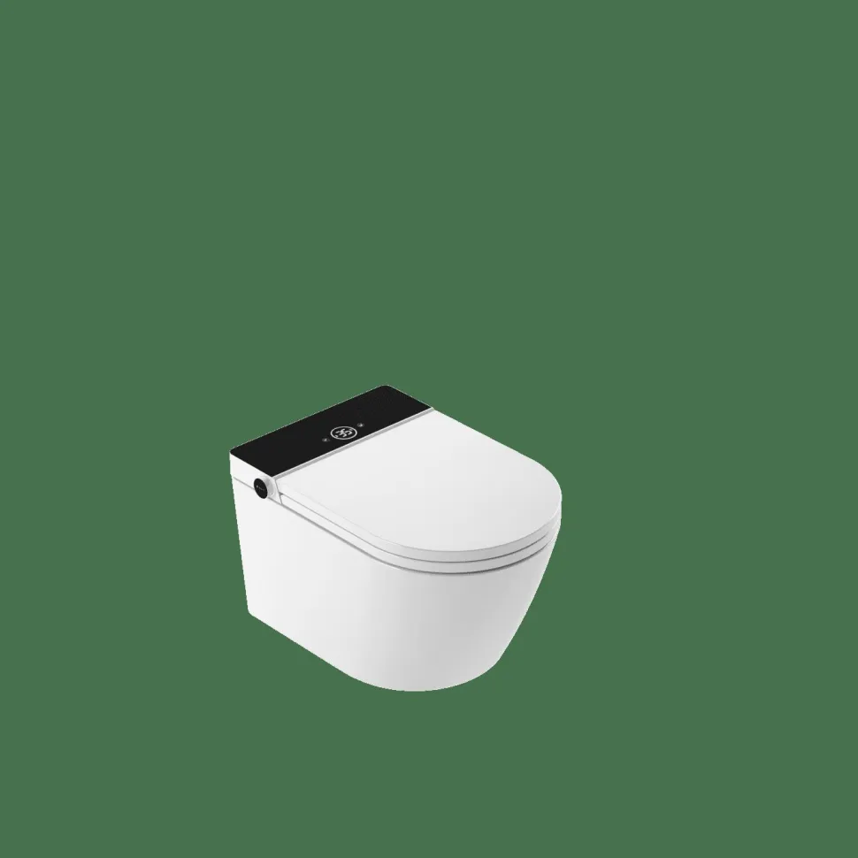 Inodoro Suspendido Con Función De Lavado Agua Fria Y Caliente Smart Toilet Con Display Negro – Rada – Mizubath – HNMRADA0010011