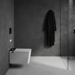 Inodoro Suspendido Con Función De Lavado Agua Fria Y Caliente Smart Toilet Con Display Negro – Isla – Mizubath – HNMISLA0010011