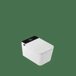 Inodoro Suspendido Con Función De Lavado Agua Fria Y Caliente Smart Toilet Con Display Negro – Isla – Mizubath – HNMISLA0010011