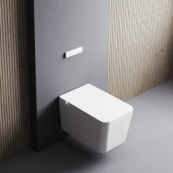 Inodoro Suspendido Con Función De Lavado Agua Fria Y Caliente Smart Toilet Con Display Blanco – Isla – Mizubath – HNMISLA0010012
