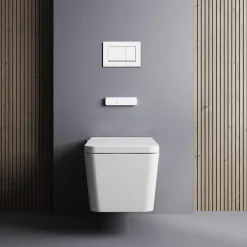 Inodoro Suspendido Con Función De Lavado Agua Fria Y Caliente Smart Toilet Con Display Blanco – Isla – Mizubath – HNMISLA0010012