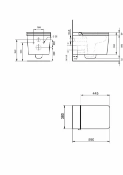 Inodoro Suspendido Con Función De Lavado Agua Fria Y Caliente Smart Toilet Con Display Blanco – Isla – Mizubath – HNMISLA0010012