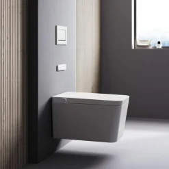 Inodoro Suspendido Con Función De Lavado Agua Fria Y Caliente Smart Toilet Con Display Blanco – Isla – Mizubath – HNMISLA0010012