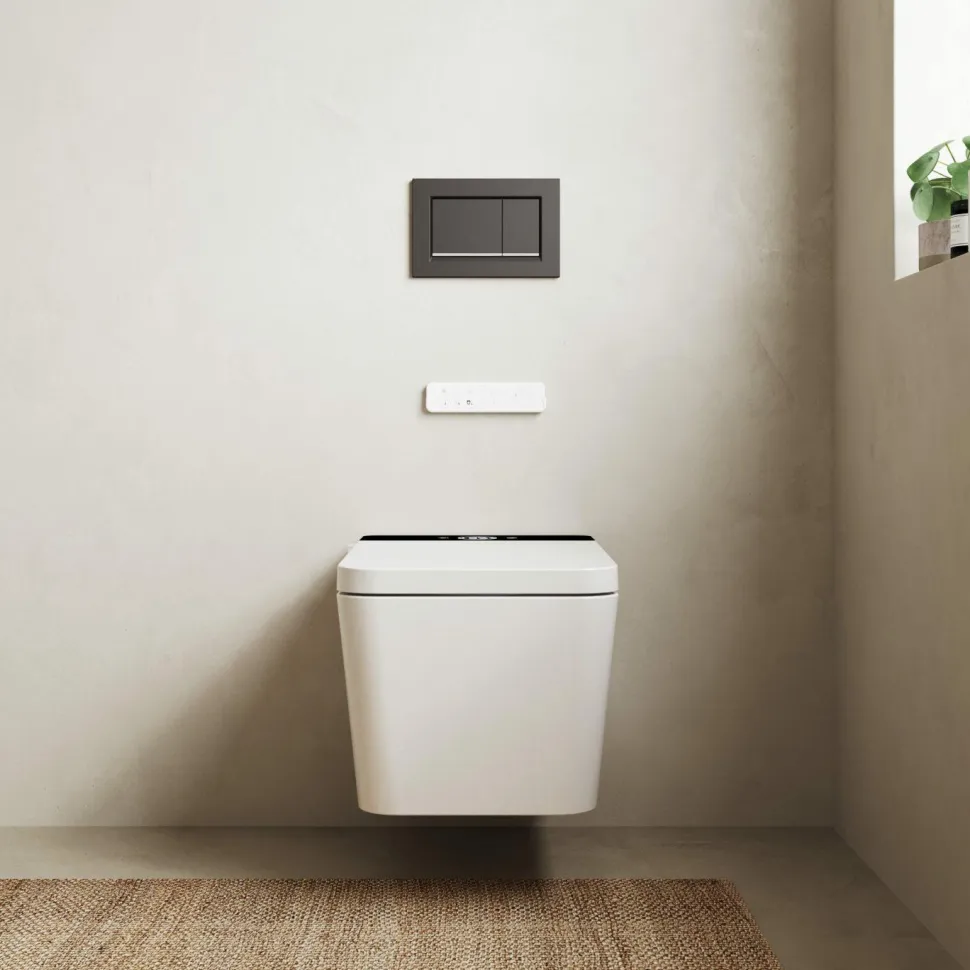 Inodoro Suspendido Con Función De Lavado Agua Fria Y Caliente Smart Toilet Con Display Blanco – Isla – Mizubath – HNMISLA0010012