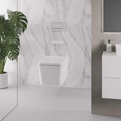 Inodoro Suspendido Con Función De Lavado Agua Fria Y Caliente Smart Toilet Con Display Blanco – Isla – Mizubath – HNMISLA0010012