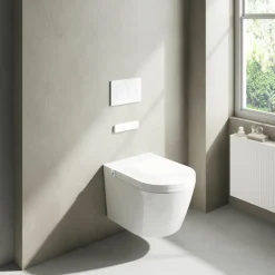 Inodoro Suspendido Con Función De Lavado Agua Fria Y Caliente Smart Toilet Con Display Blanco – Rada – Mizubath – HNMRADA0010012
