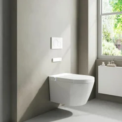 Inodoro Suspendido Con Función De Lavado Agua Fria Y Caliente Smart Toilet Con Display Blanco – Rada – Mizubath – HNMRADA0010012