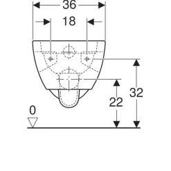 Inodoro Suspendido De Fondo Profundo Smyle Square, Forma Cerrada, Rimfree- Geberit