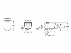 In-Wash® Inspira Con In-Tank® – Smart Toilet Suspendido Rimless Con Tanque Integrado. Incluye Tapa Y Asiento. Necesita Toma De Red – Roca – A803094001